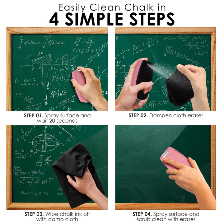 Board Cleaning Kit - Magnetic Eraser with Spray Cleaner - Blush