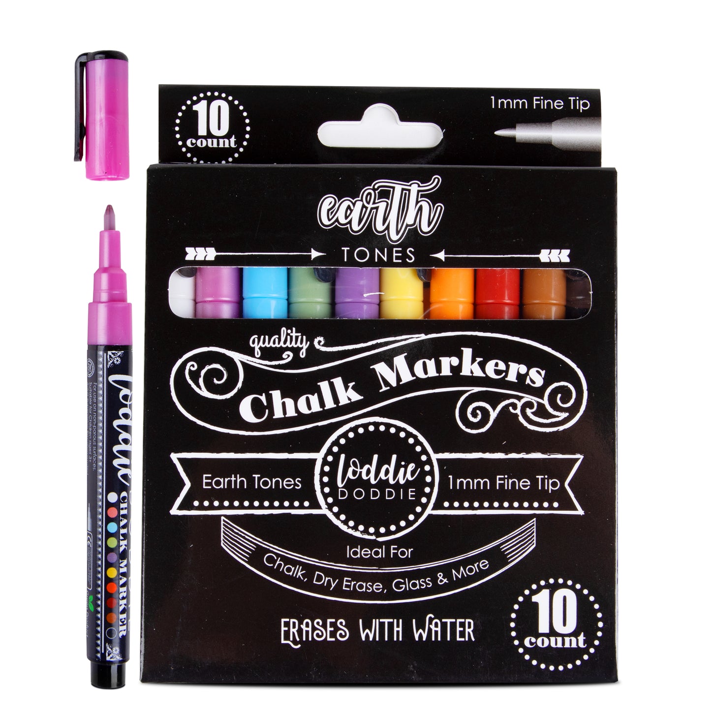 10ct Fine Point Chalk Markers - Earth Tones