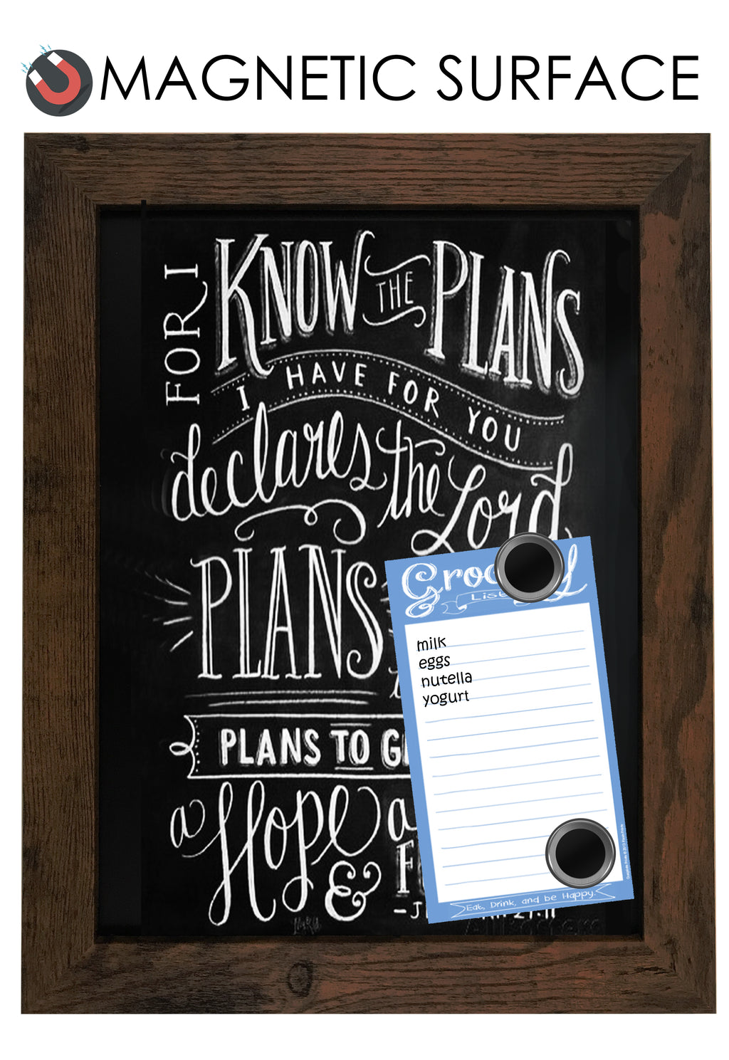 11x14 Rustic Framed Magnetic Chalk Board