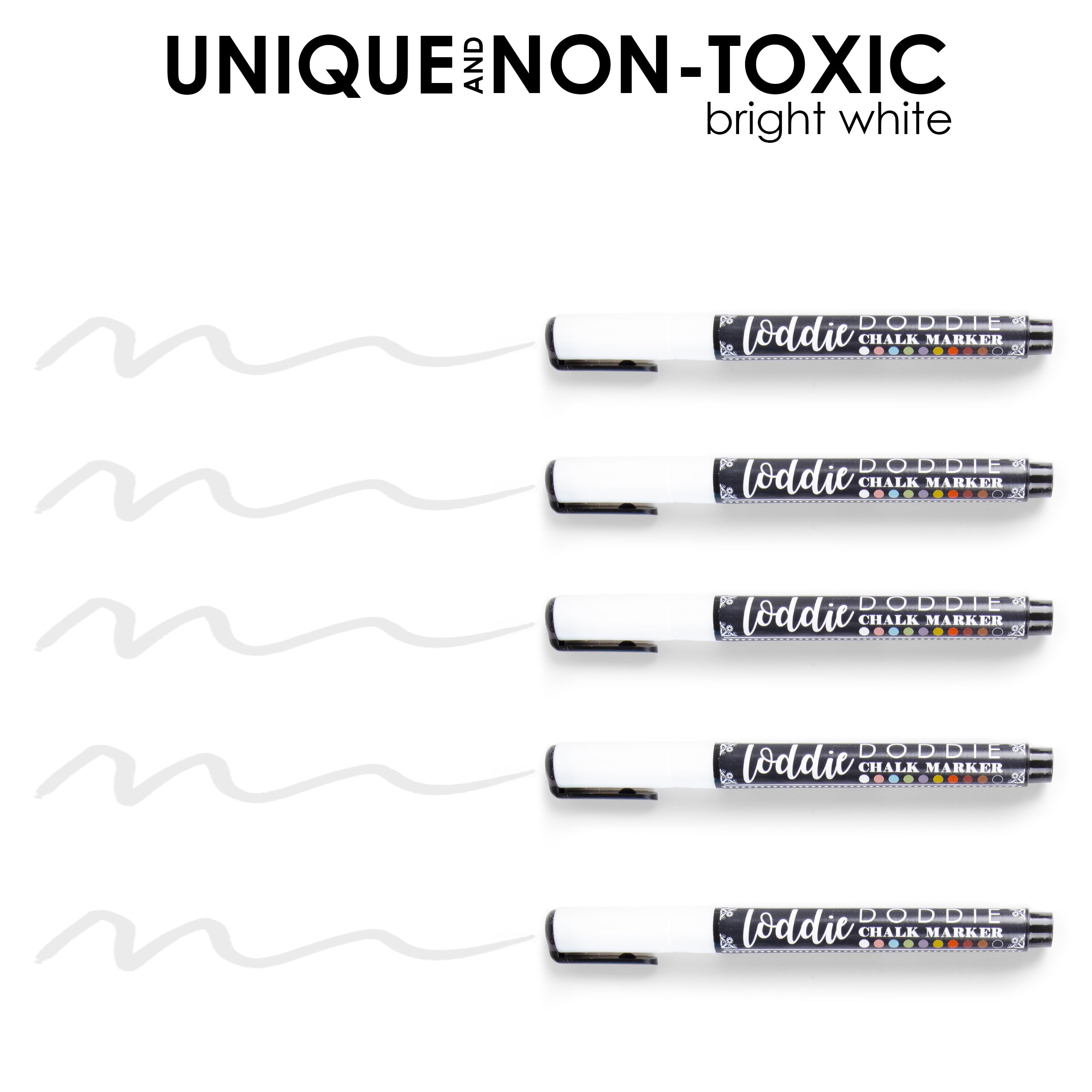5ct Fine Point Chalk Markers - Bright White