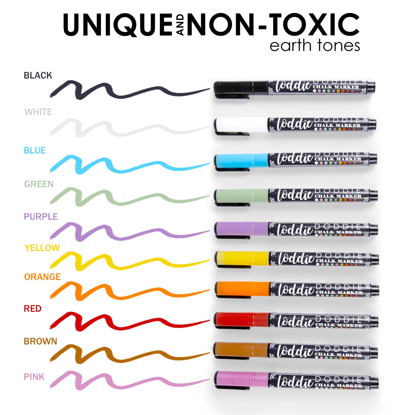 10ct Fine Point Chalk Markers - Earth Tones