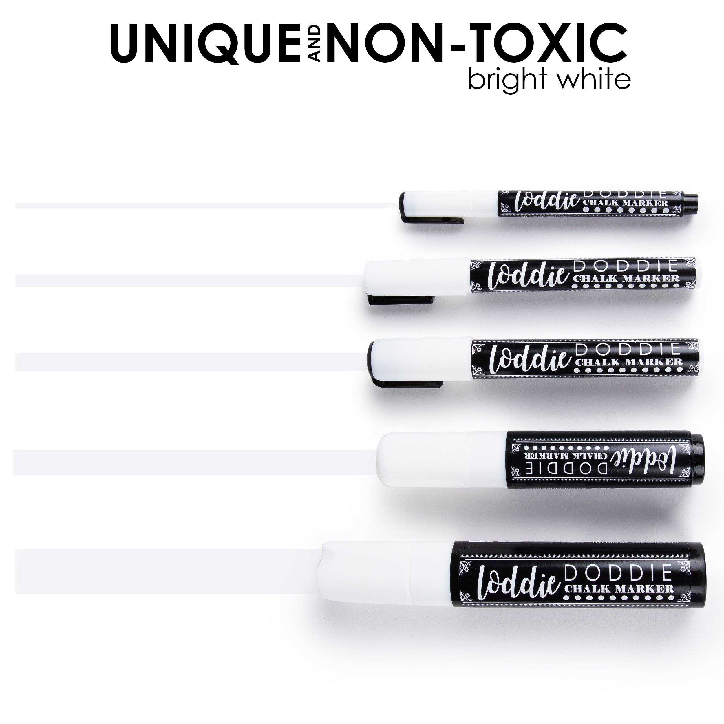 5ct Multi-Size Tips Chalk Markers - Bright White – LoddieDoddie