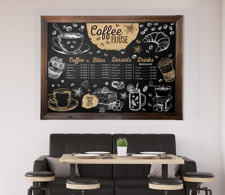 46x34.5 Rustic Framed Magnetic Chalkboard