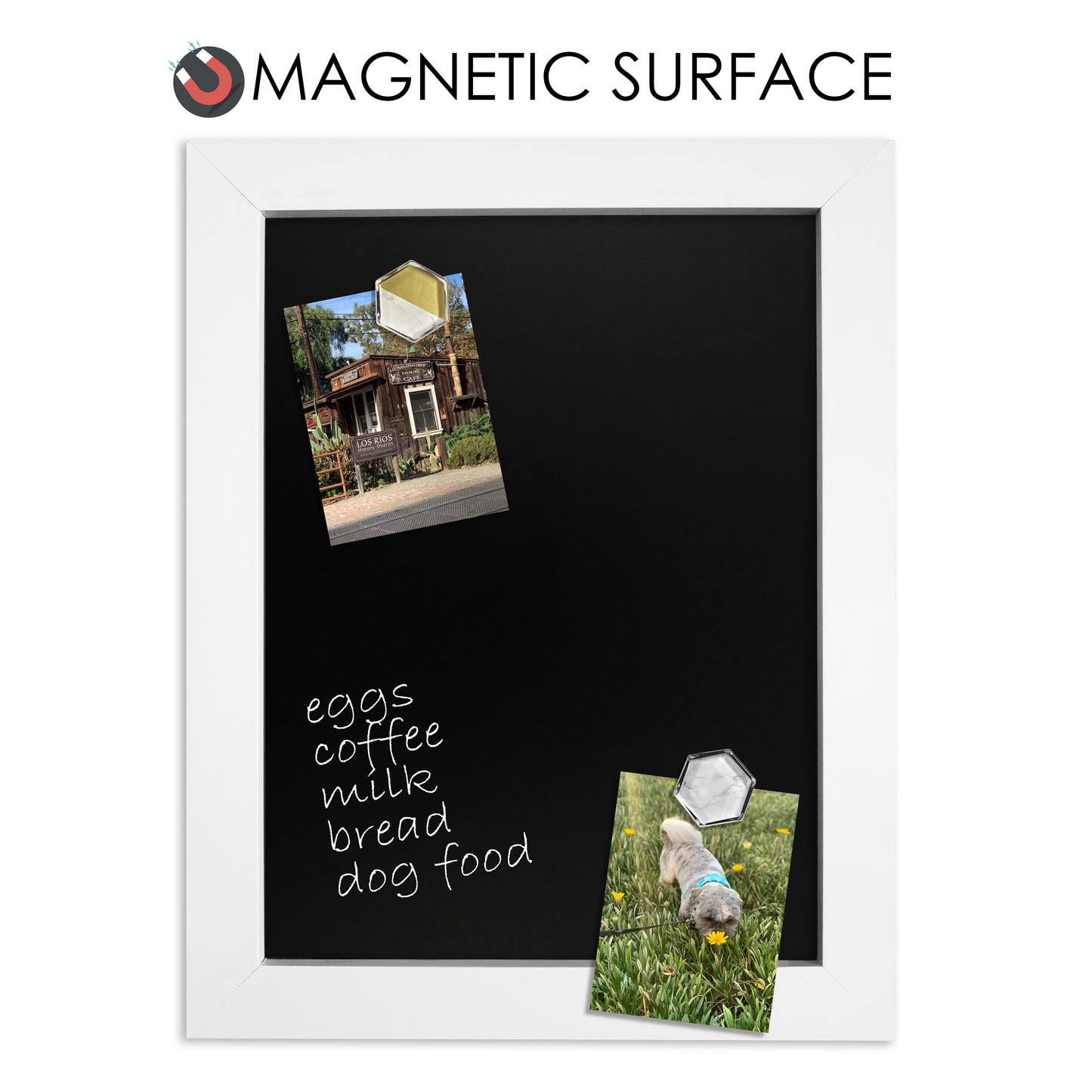 11x14 White Framed Farmhouse Magnetic Chalk Board