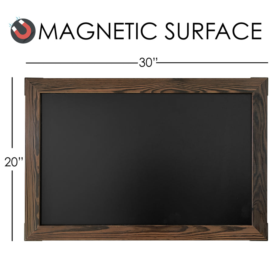 20x30 Rustic Wood Frame Magnetic Chalkboard