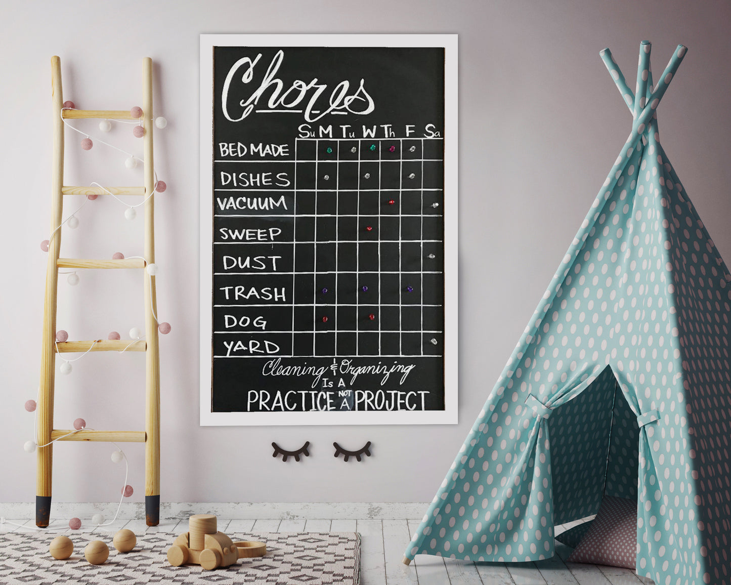 24x36 White Framed Farmhouse Magnetic Chalkboard