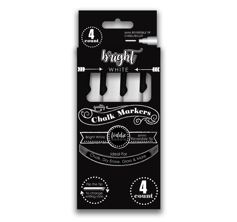 4ct Chalk Markers- Bright White