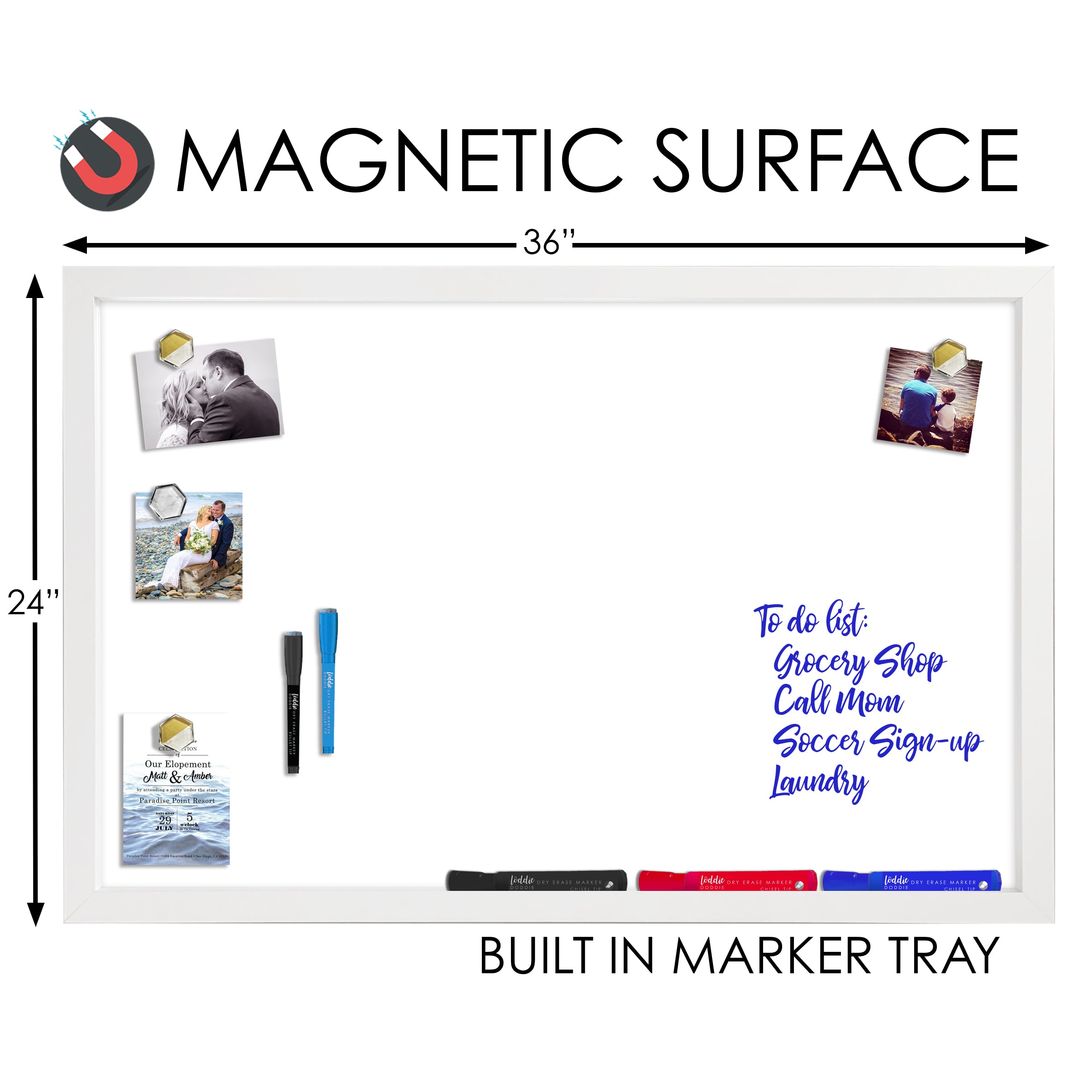 Post it Non Magnetic Dry Erase Whiteboard Surface 24 x 36 White