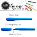 10ct Magnetic Dry Erase Markers with Eraser Caps
