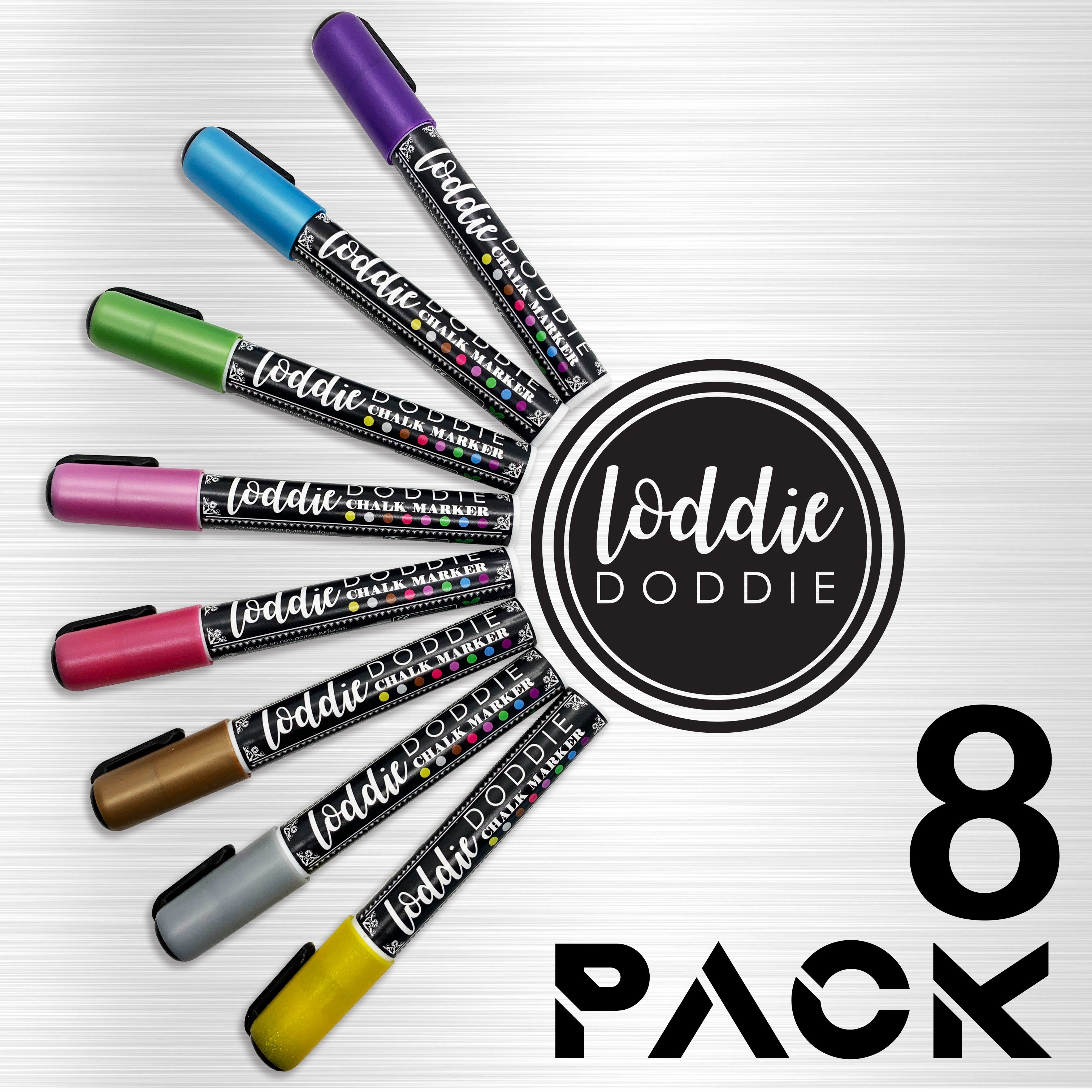 Loddie Doddie 8ct Liquid Chalk Markers Metallic Colors