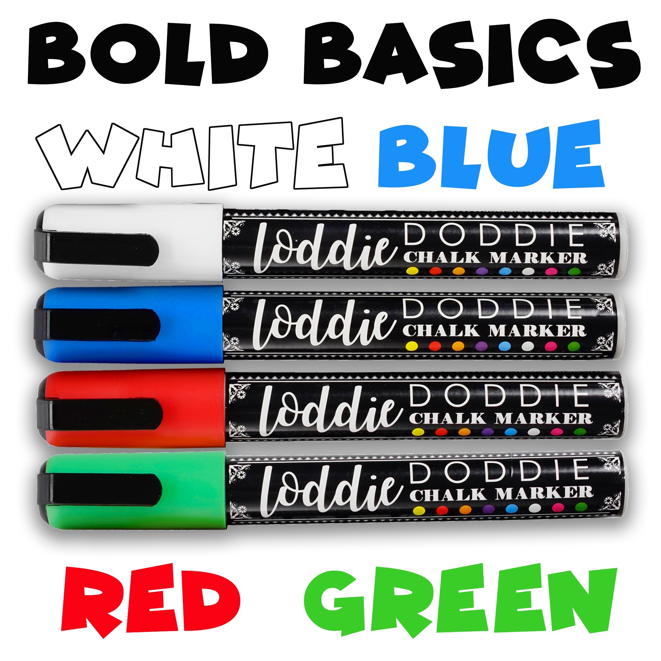 Loddie Doddie Liquid Chalk Markers, Dust Free Chalk Pens - Perfect for  Chalkboards, Blackboards, Windows and Glass
