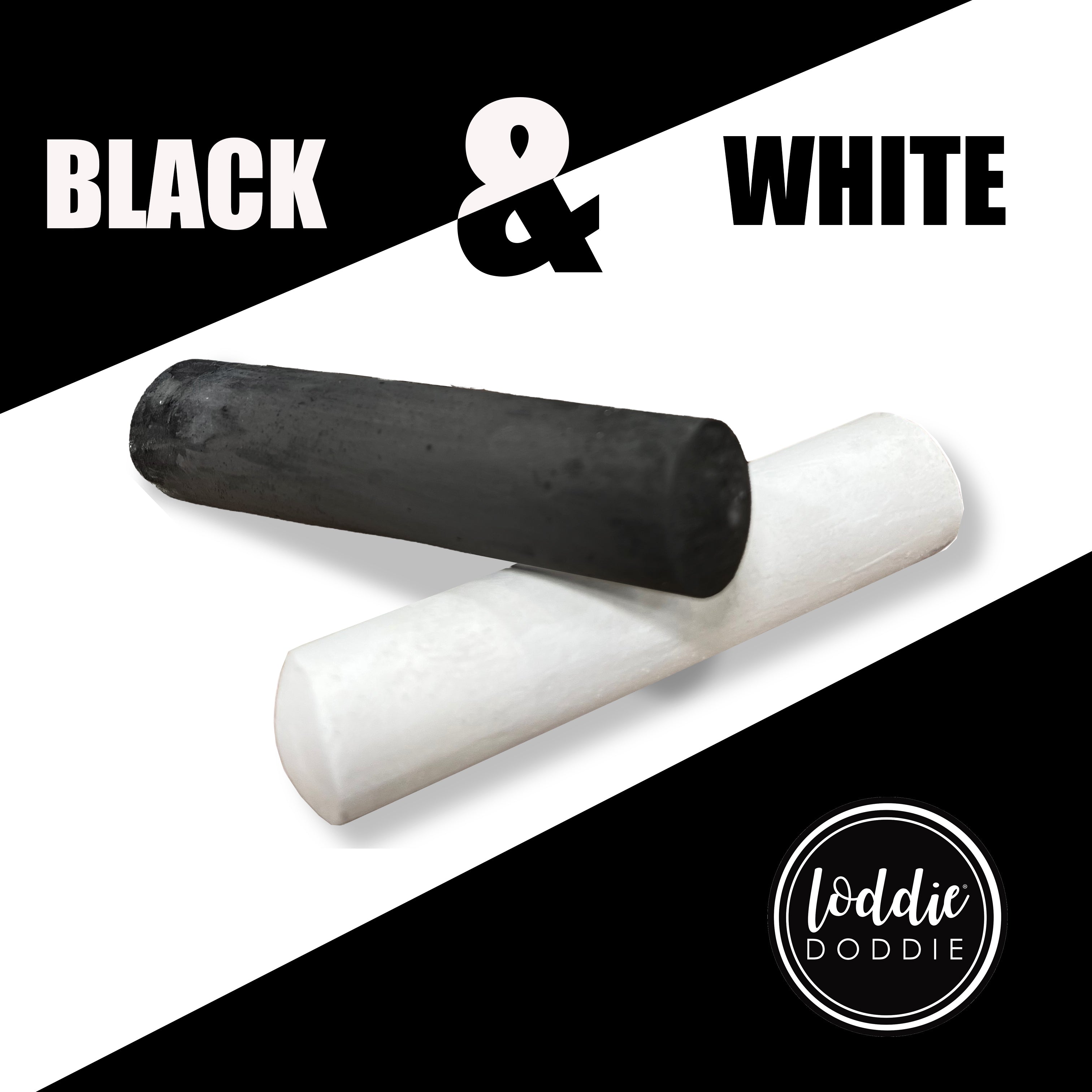 Loddie Doddie 15ct Bucket of Sidewalk Chalk White and Onyx Black