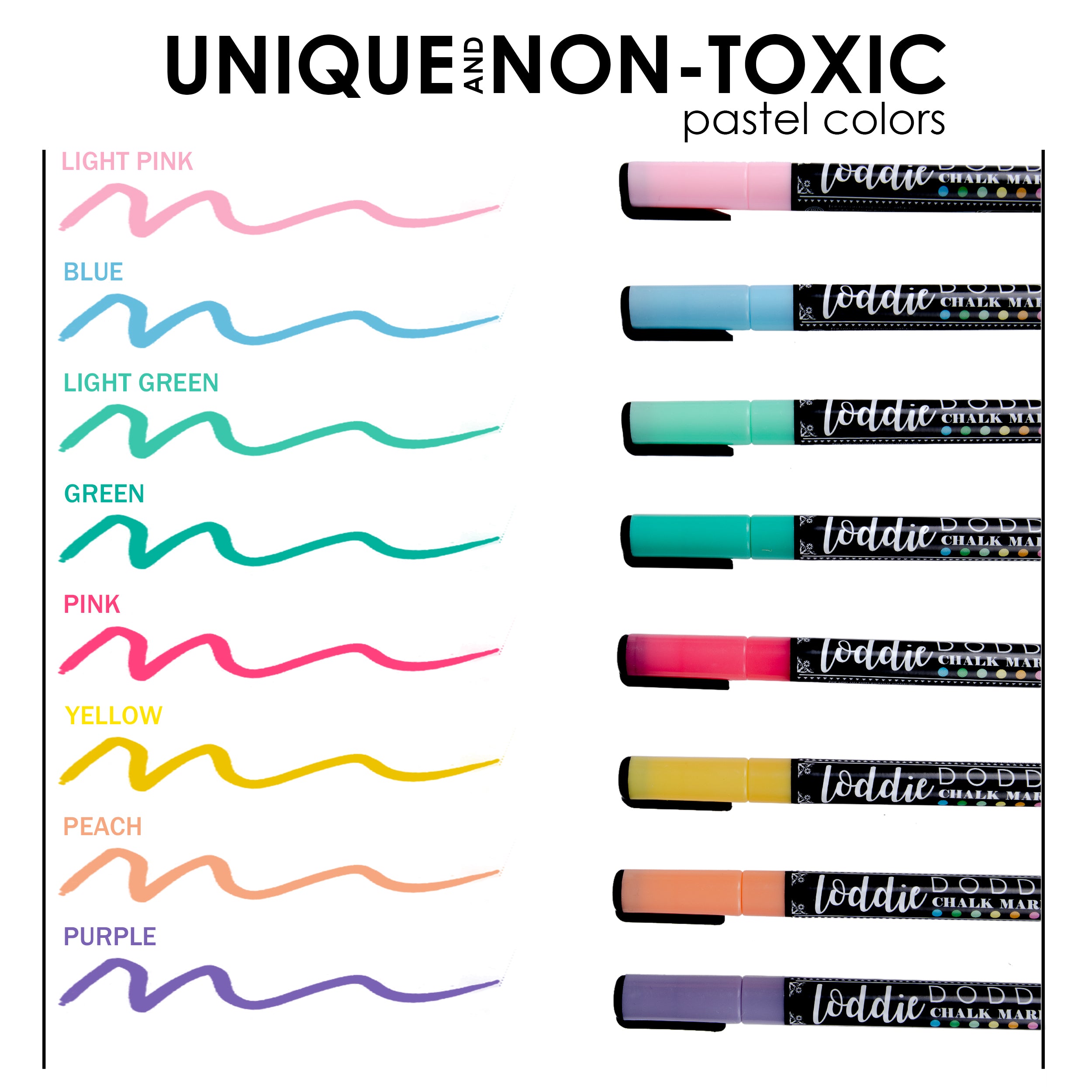 8ct Fine Point Chalk Markers - Macaron Pastel Colors – LoddieDoddie