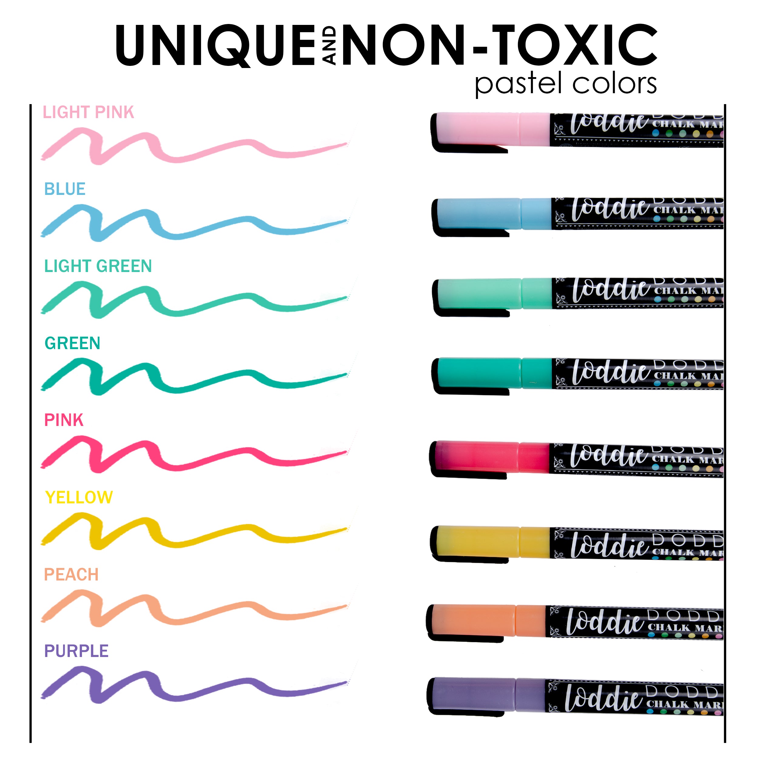 8ct Fine Point Chalk Markers - Macaron Pastel Colors
