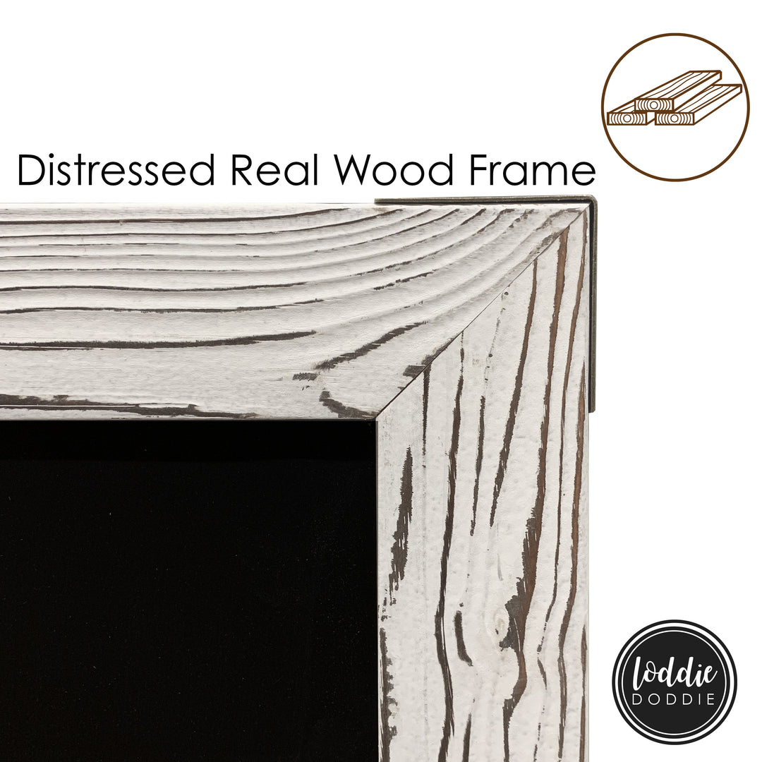 46x34.5 Whitewashed Frame Magnetic Chalkboard