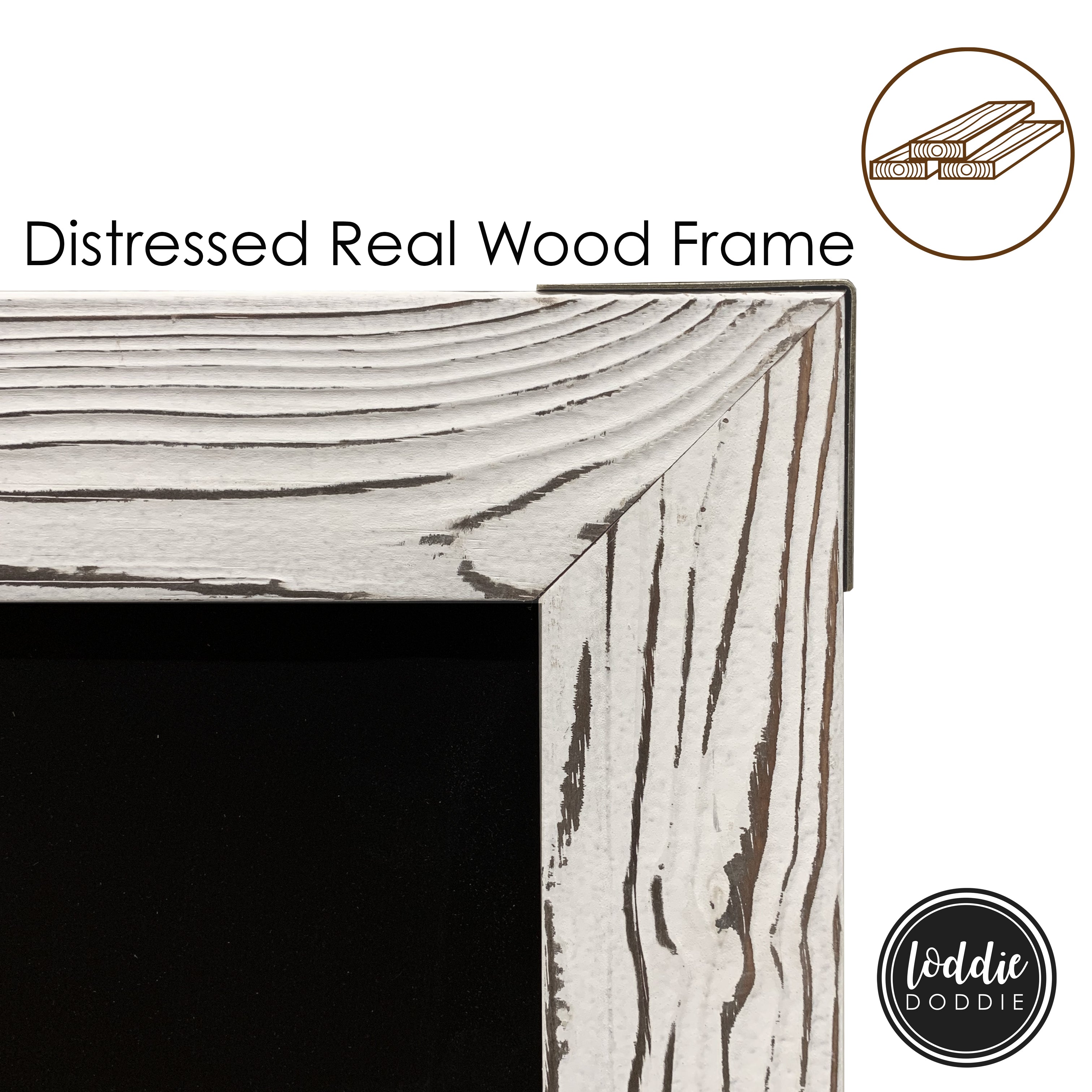 46x34.5 Whitewashed Frame Magnetic Chalkboard
