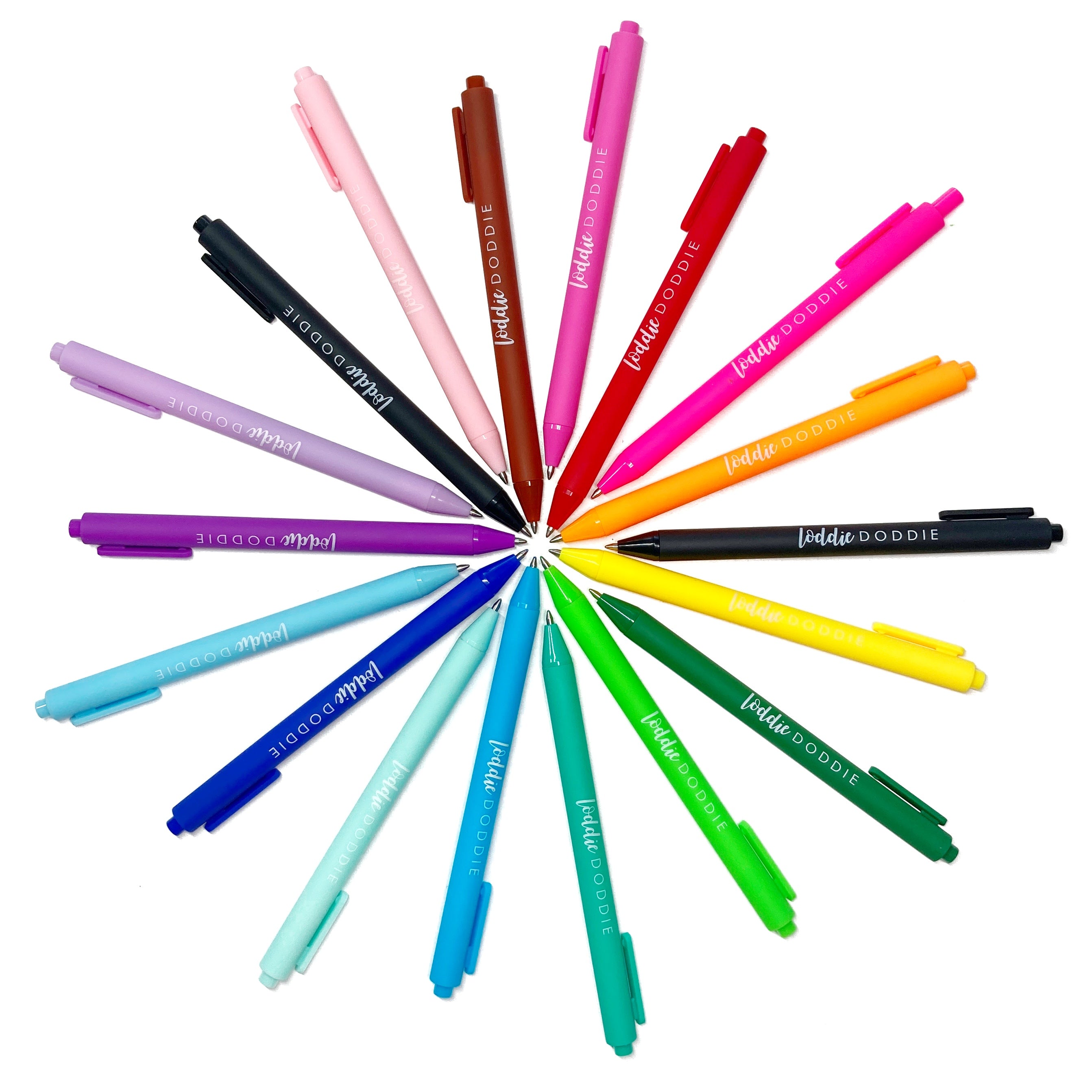 Loddie Doddie RNAB0B627WQF3 loddie doddie colored gel pens for note taking,  ballpoint ink gel pens with 1mm tip, 24-pack colored pens in 6 neon,  metallic