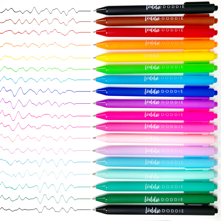 18ct Satin Barrel Retractable Gel Pens - Vivid Colors
