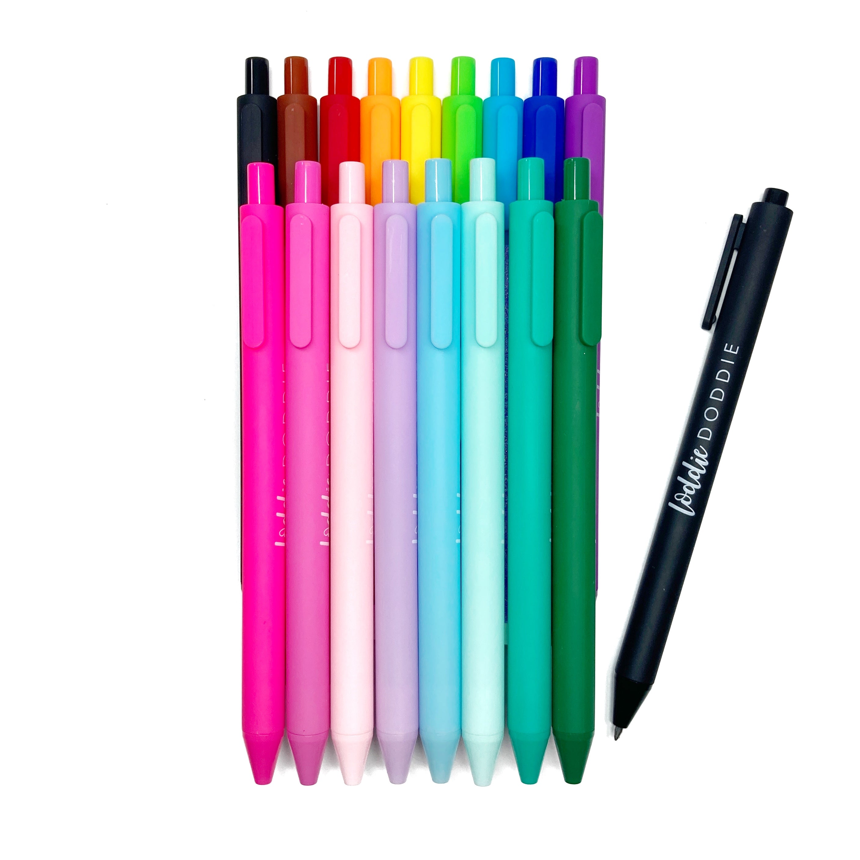 18ct Satin Barrel Retractable Gel Pens - Vivid Colors – LoddieDoddie