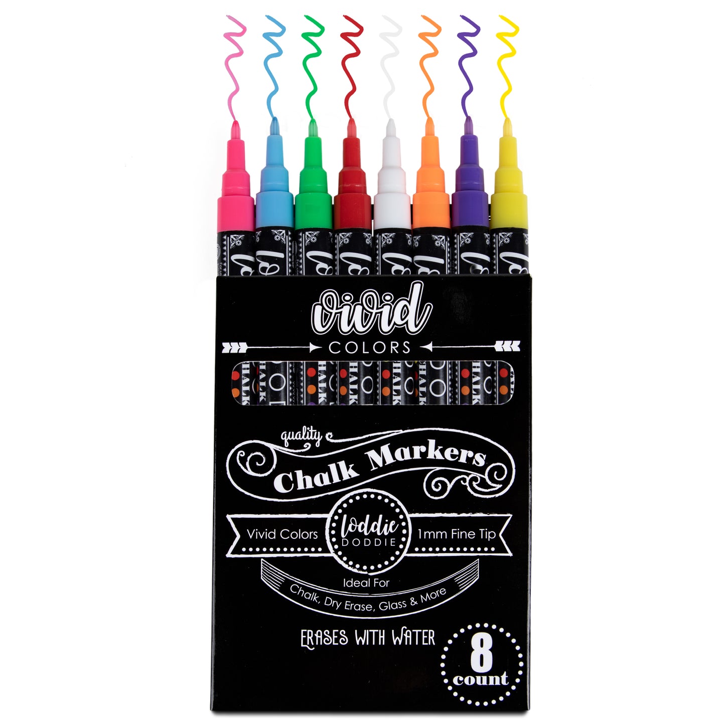 8ct Fine Point Chalk Markers - Vivid Colors