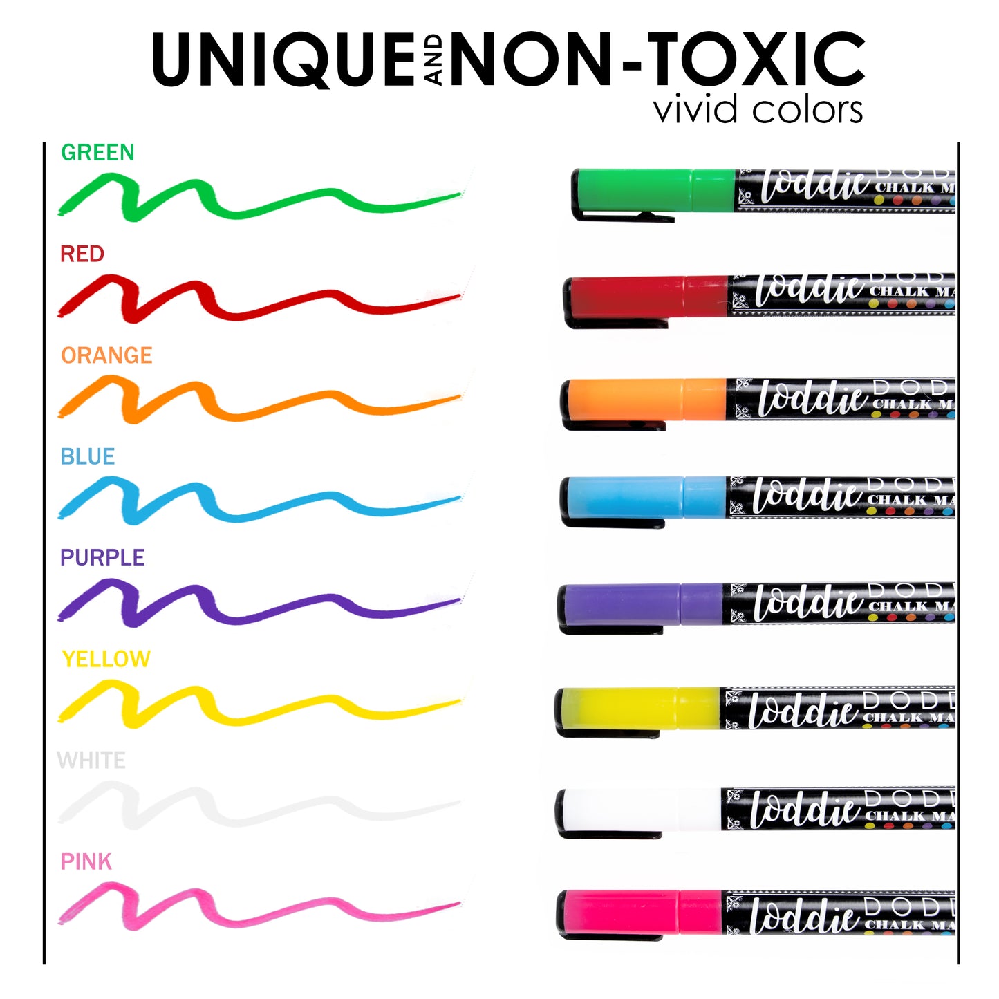 8ct Fine Point Chalk Markers - Vivid Colors