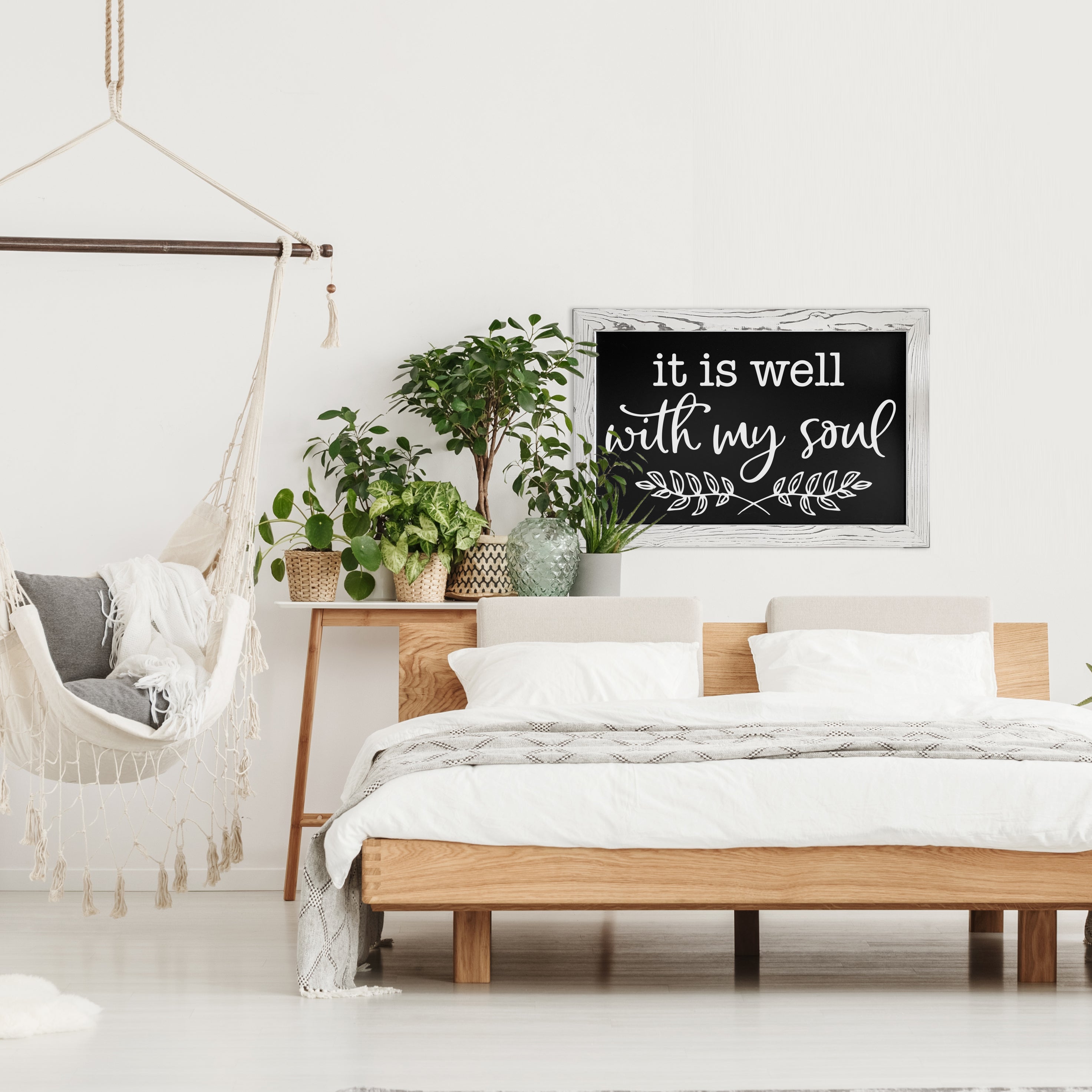20x30 Whitewash Wood Frame Magnetic Chalkboard