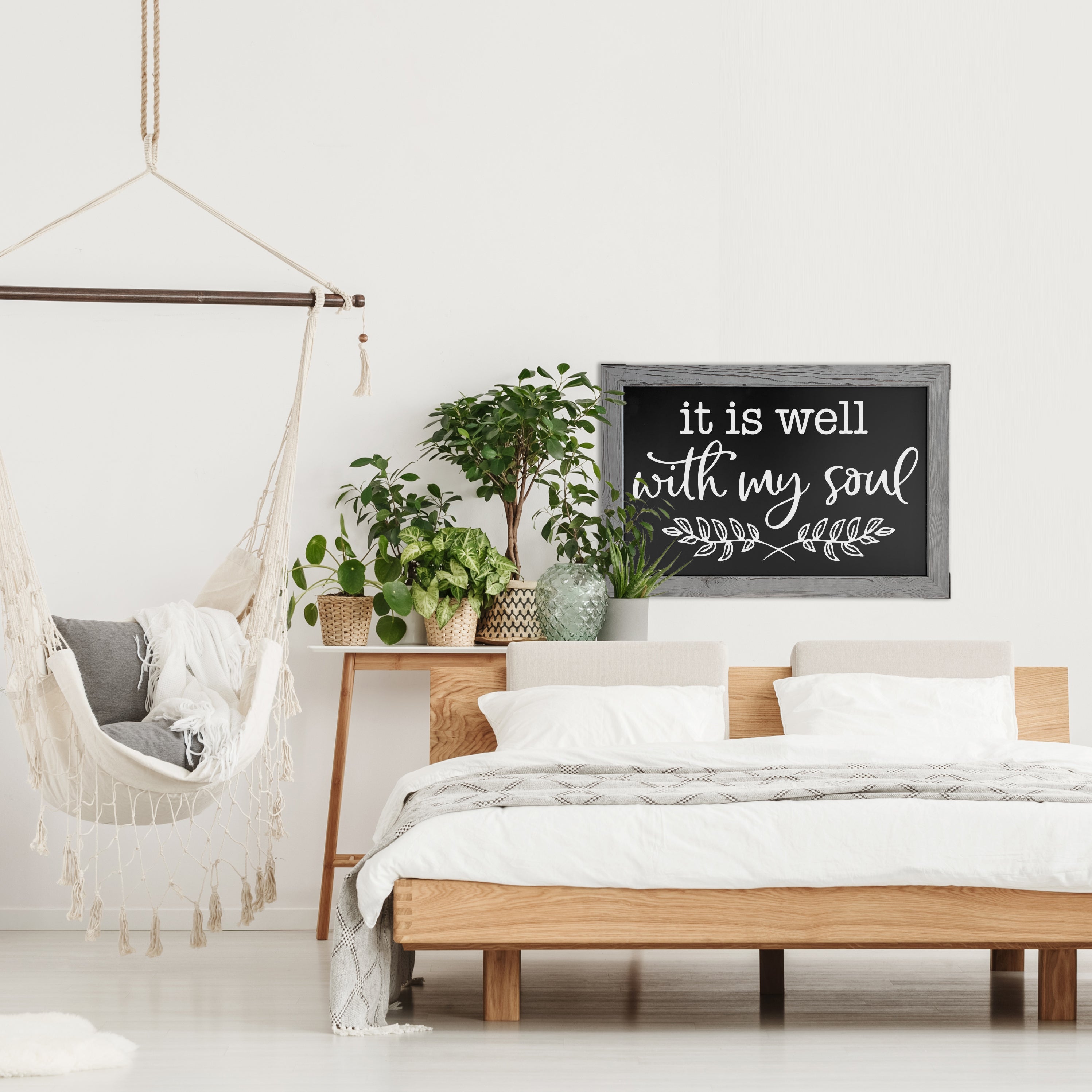 20x30 Gray Wood Frame Magnetic Chalkboard