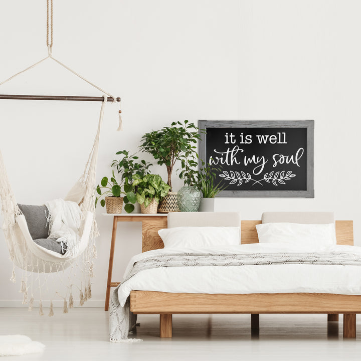 20x30 Gray Wood Frame Magnetic Chalkboard