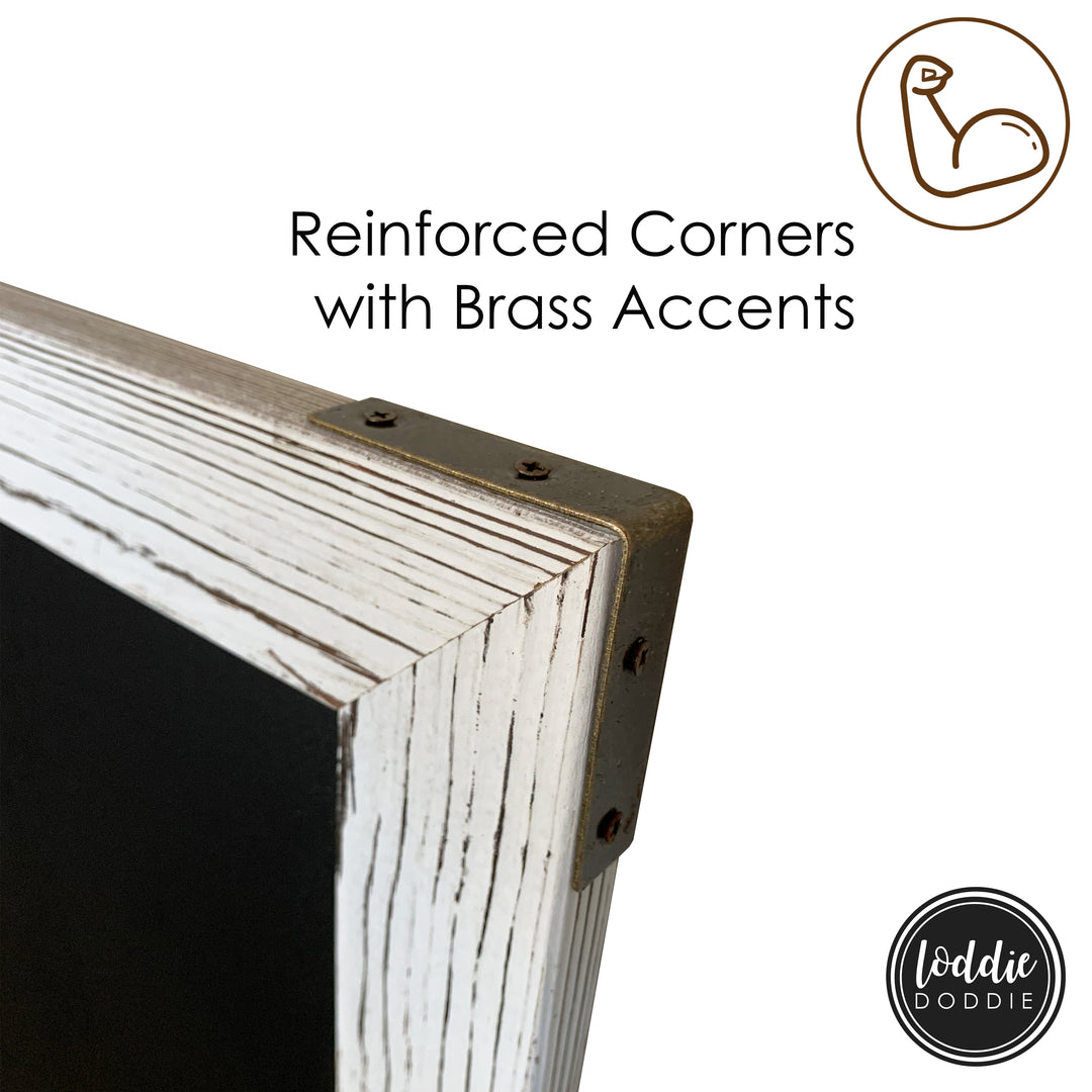 46x34.5 Whitewashed Frame Magnetic Chalkboard